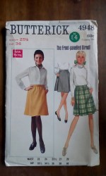 4948 68 SHORTER FRONT PANEL DIRNDL SKIRT PATTERN 23'' WST